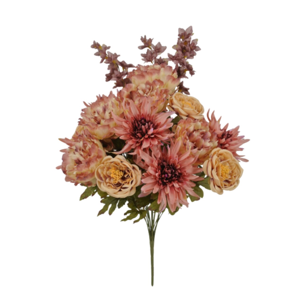 27" Mauve Artificial Peony Mum Rose Bush – Fall Faux Flower Stems-85205-MV